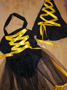 Kids Costumes to Hire - Black & Orange dress & hat